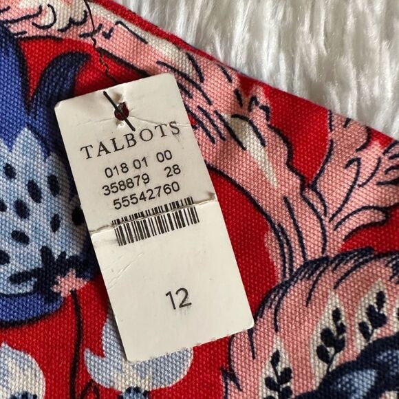 Talbots Skirt Floral Paisley Red New Womens Size 12 - Picture 5 of 7